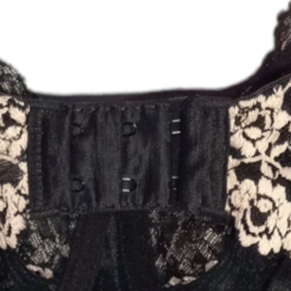 WACOAL Black/Cream Lace Floral Print Bra SZ 36DD - Picture 6 of 8